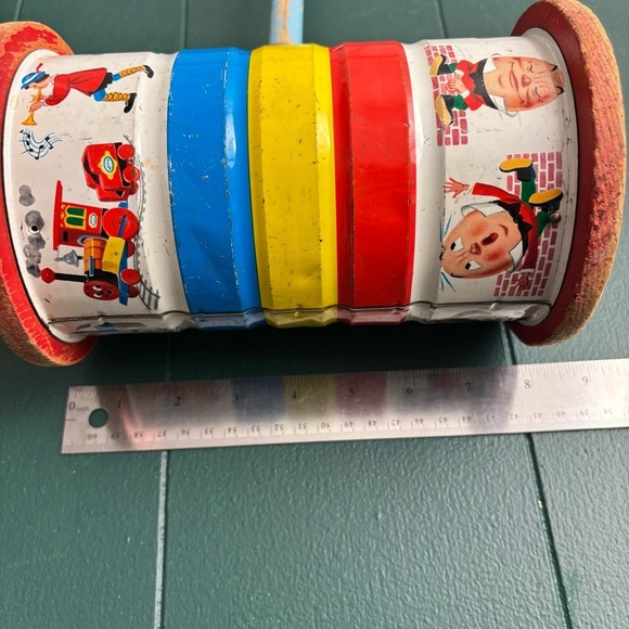 Vintage 1950 Fisher-Price Musical Chime roller toy with nursery rhymes - Picture 9 of 13
